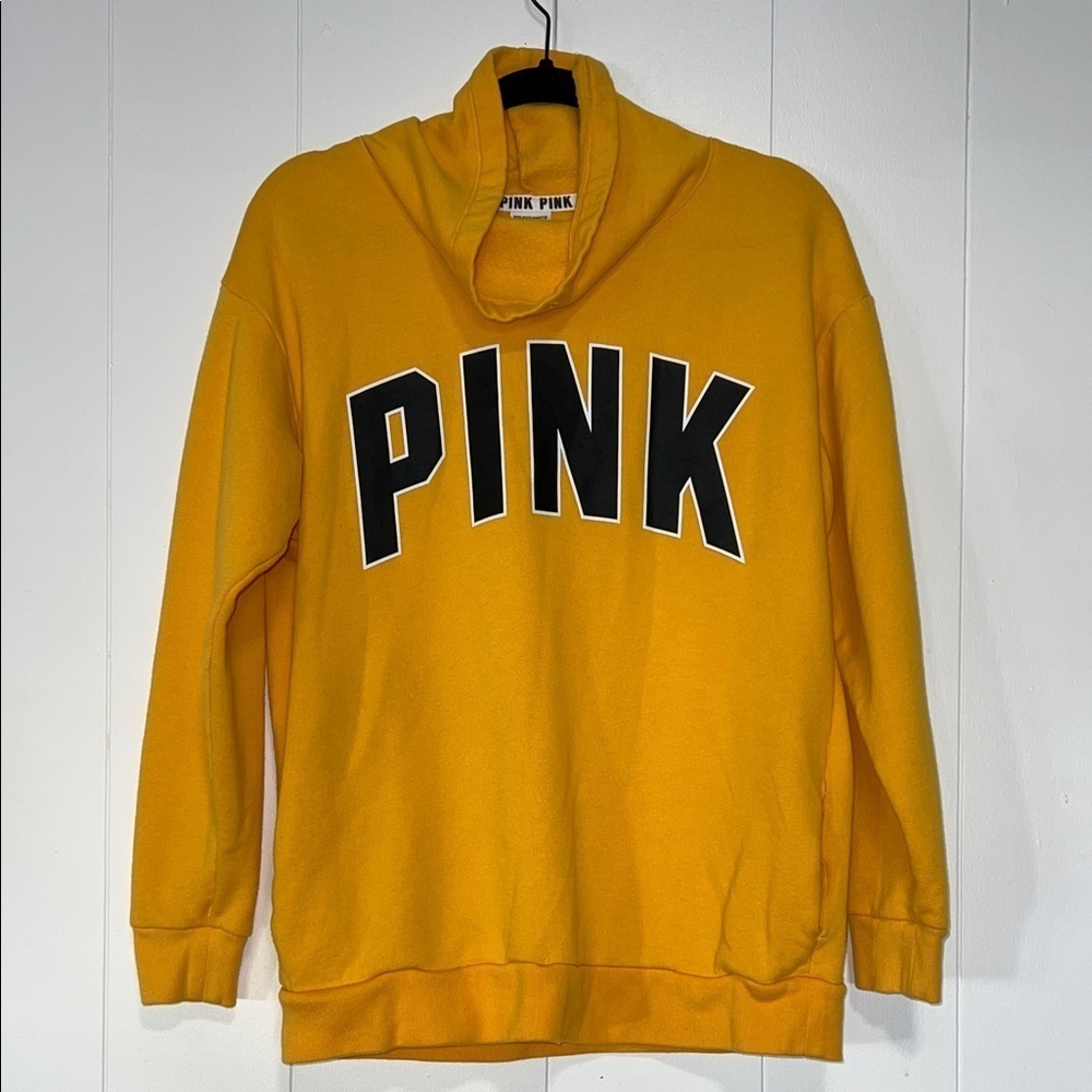Pink Victoria Secret Yellow Sweatshirt Crowl Neck No String Size S 072726